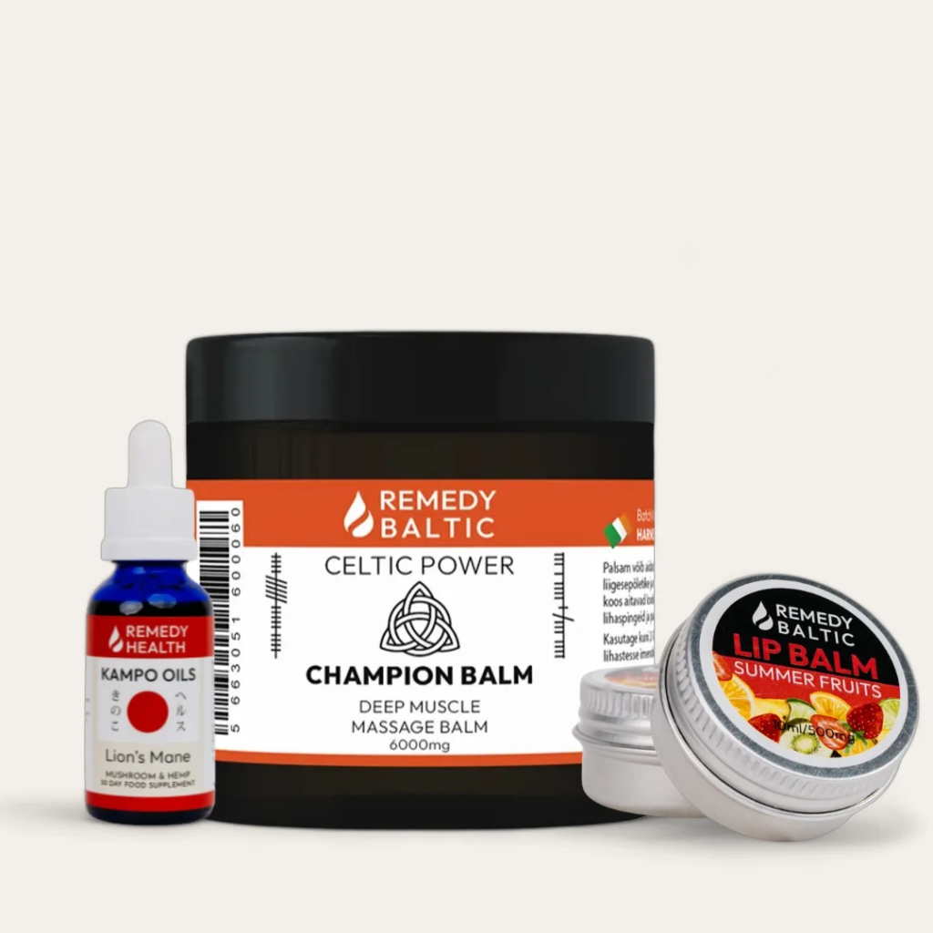 Kampo oil, champion balm and lip balm